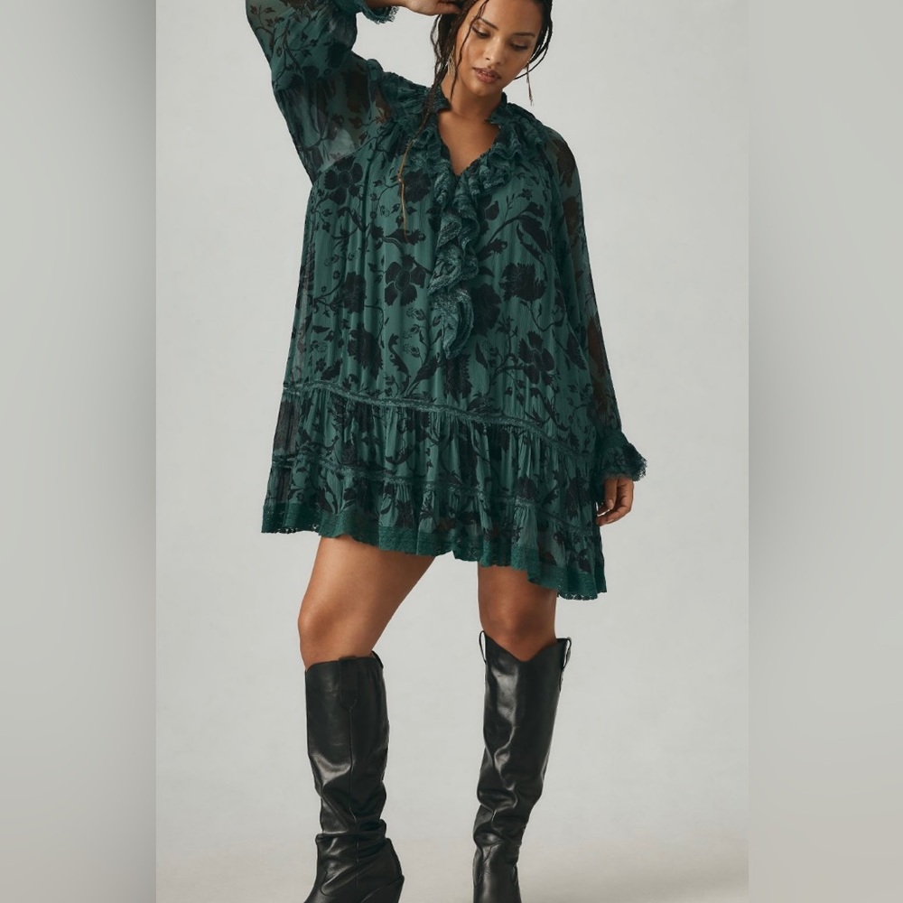 Florence Balducci Ruffle V-nick Tunic Dress